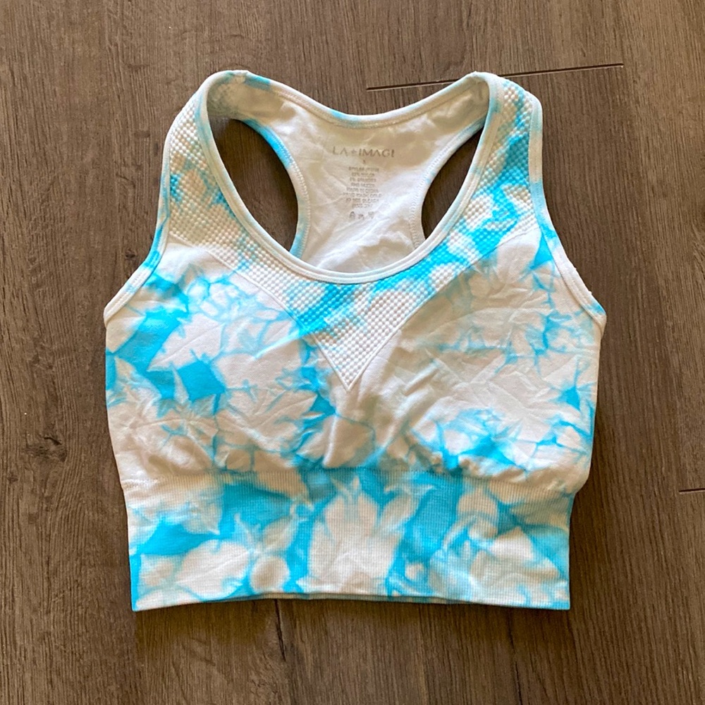 🍑Tie Dye Blue Cloud LA Image Sports Bra